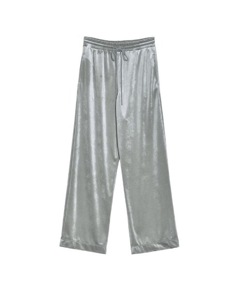 Re:EDIT（リエディ）の「[低身長/高身長サイズ有]ベロアドロストストレートトラックパンツ（その他パンツ・レディース・モカ/シルバー/ブラック/ブラック系その他/チャコールグレー・SHORT/LARGE/MEDIUM/TALL）」の12枚目の写真