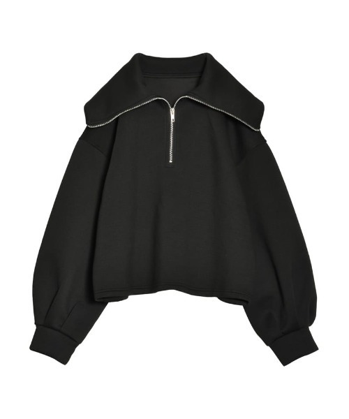 イージーケア]ハーフジップダンボールトップス（スウェット）｜Re:EDIT