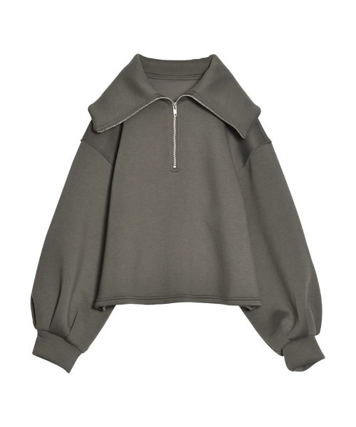 セール】[イージーケア]ハーフジップダンボールトップス（スウェット