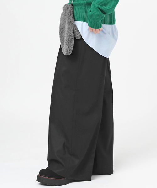 EVERYDAY I LIKE.(エヴリディアイライク)の「フランネルタックパンツ(スラックス・レディース・ブラック/チャコールグレー・40/34/36/38)」の9枚目の写真