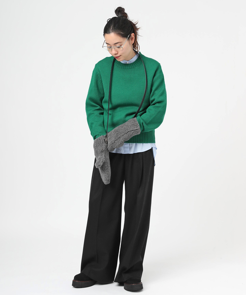 EVERYDAY I LIKE.(エヴリディアイライク)の「フランネルタックパンツ(スラックス・レディース・ブラック/チャコールグレー・40/34/36/38)」の11枚目の写真