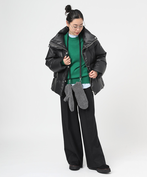 EVERYDAY I LIKE.(エヴリディアイライク)の「フランネルタックパンツ(スラックス・レディース・ブラック/チャコールグレー・40/34/36/38)」の14枚目の写真