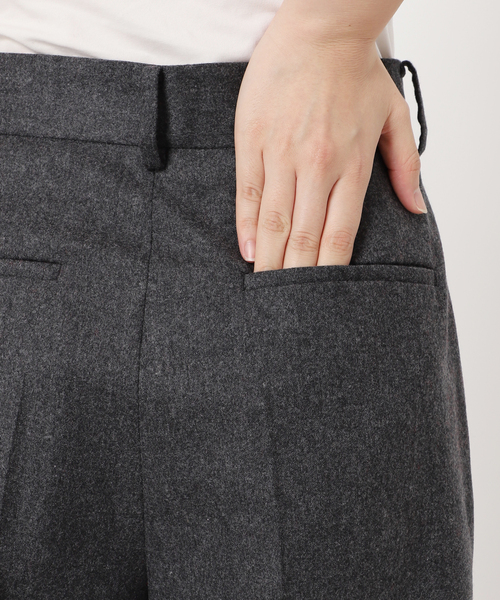 EVERYDAY I LIKE.(エヴリディアイライク)の「フランネルタックパンツ(スラックス・レディース・ブラック/チャコールグレー・40/34/36/38)」の20枚目の写真