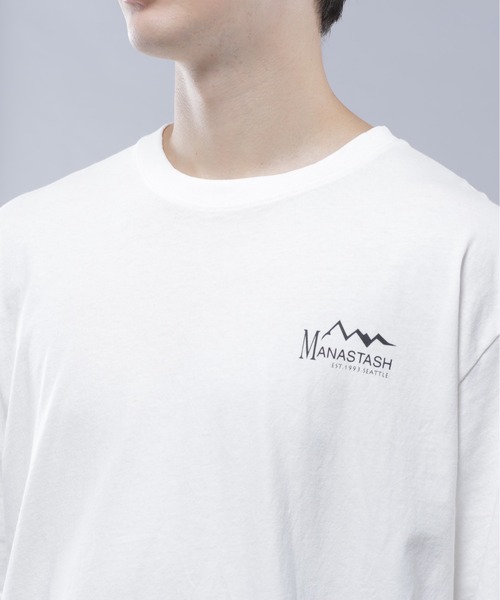 MANASTASH(マナスタッシュ)の「MANASTASH/マナスタッシュ SPONSOR LOGO TEE(Tシャツ/カットソー・メンズ・ホワイト/ブラック・M/L/XL)」の13枚目の写真