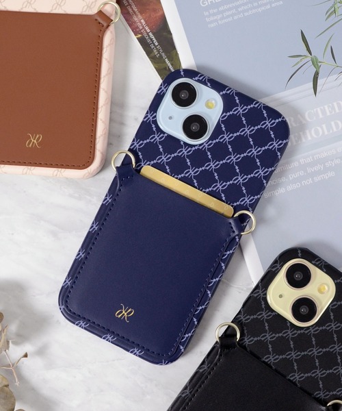 rienda（リエンダ）の「iPhone15 リエンダ [RRロゴ/カード収納付き背面ケース]（スマホケース/カバー・レディース・ベージュ/ネイビー/ブラック・iPhone 15）」の3枚目の写真