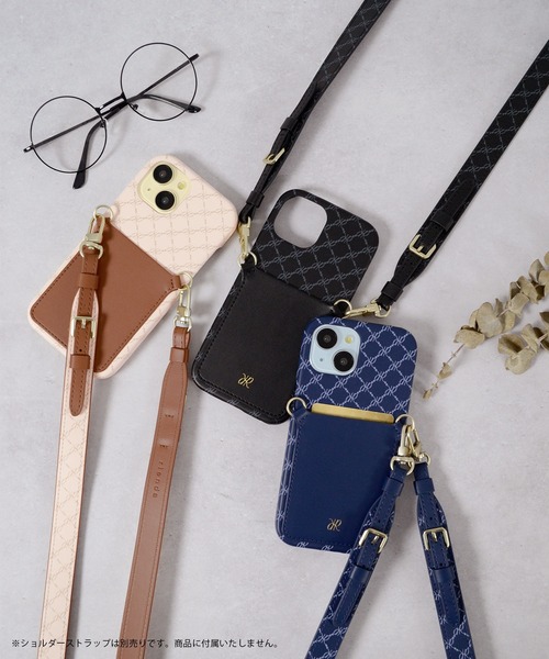 rienda（リエンダ）の「iPhone15 リエンダ [RRロゴ/カード収納付き背面ケース]（スマホケース/カバー・レディース・ベージュ/ネイビー/ブラック・iPhone 15）」の4枚目の写真