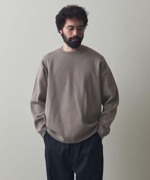 Steven Alan(スティーブンアラン)の「<Steven Alan> ミラノリブ ハイクルーネック ニット -WIDE(ニット/セーター・メンズ・ダークブラウン/オフホワイト/グレー・M/S/L/XL)」の8枚目の写真