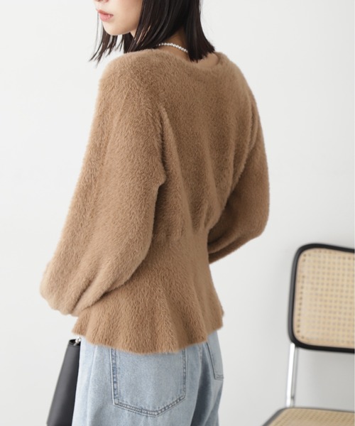 FREE'S MART(フリーズマート)の「◇ショートシャギーペプラムニットカーデ(カーディガン/ボレロ・レディース・ホワイト/ベージュ/ライトグリーン/パープル・FREE)」の8枚目の写真