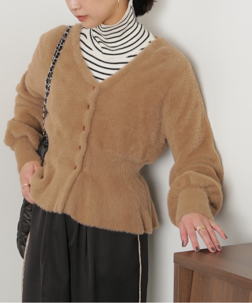 FREE'S MART(フリーズマート)の「◇ショートシャギーペプラムニットカーデ(カーディガン/ボレロ・レディース・ホワイト/ベージュ/ライトグリーン/パープル・FREE)」の13枚目の写真