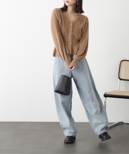 FREE'S MART(フリーズマート)の「◇ショートシャギーペプラムニットカーデ(カーディガン/ボレロ・レディース・ホワイト/ベージュ/ライトグリーン/パープル・FREE)」の11枚目の写真