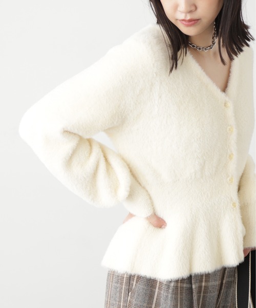 FREE'S MART(フリーズマート)の「◇ショートシャギーペプラムニットカーデ(カーディガン/ボレロ・レディース・ホワイト/ベージュ/ライトグリーン/パープル・FREE)」の18枚目の写真