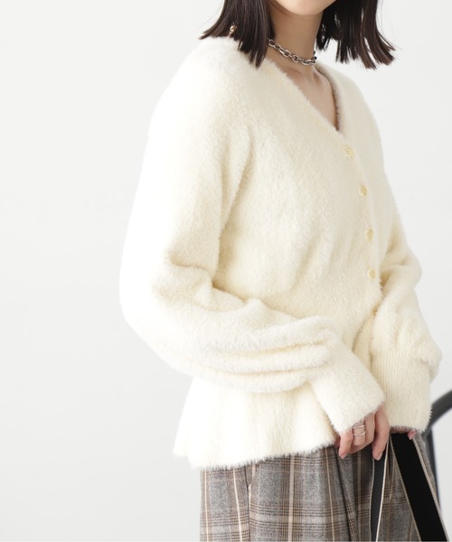 FREE'S MART(フリーズマート)の「◇ショートシャギーペプラムニットカーデ(カーディガン/ボレロ・レディース・ホワイト/ベージュ/ライトグリーン/パープル・FREE)」の19枚目の写真