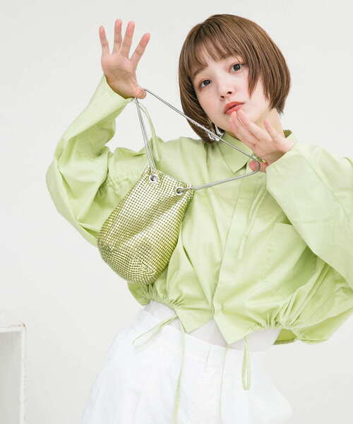 KBF（ケイビーエフ）の「メタリックビーズBAG（ショルダーバッグ・レディース・シルバー/グリーン・ONE）」の4枚目の写真