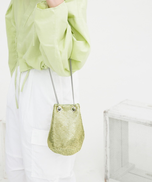 KBF（ケイビーエフ）の「メタリックビーズBAG（ショルダーバッグ・レディース・シルバー/グリーン・ONE）」の7枚目の写真