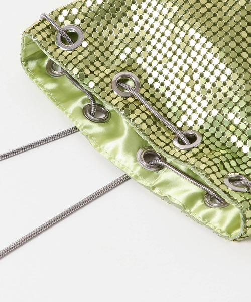 KBF（ケイビーエフ）の「メタリックビーズBAG（ショルダーバッグ・レディース・シルバー/グリーン・ONE）」の19枚目の写真