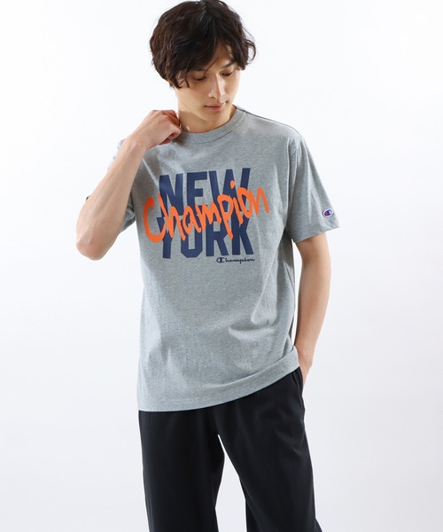 Champion(チャンピオン)の「【Champion/チャンピオン】メンズ ベーシック ラグランショートスリーブTシャツ(Tシャツ/カットソー・メンズ・ホワイト/ネイビー/グレー/ブラック/エメラルド・SMALL/MEDIUM/LARGE/X-LARGE)」の3枚目の写真