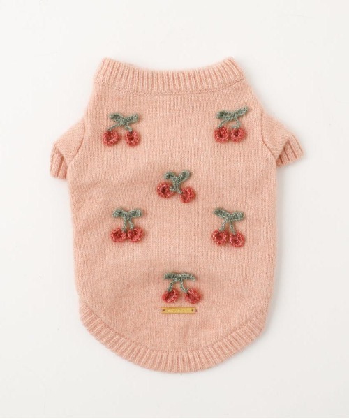 さくらんぼモチーフニットトップス / 犬服 / ドッグウェア（ペットウェア）｜moncheri（モンシェリ）