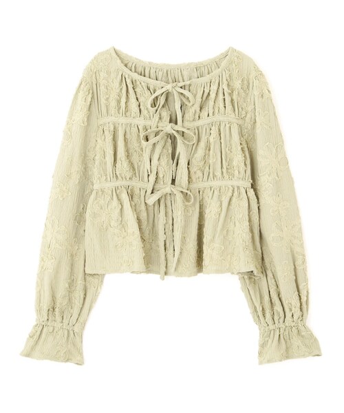 FREE'S MART（フリーズマート）の「◆フラワー刺繍リボンカーディガン（カーディガン/ボレロ・レディース・ブラック/ホワイト/ライトグリーン・FREE）」の19枚目の写真