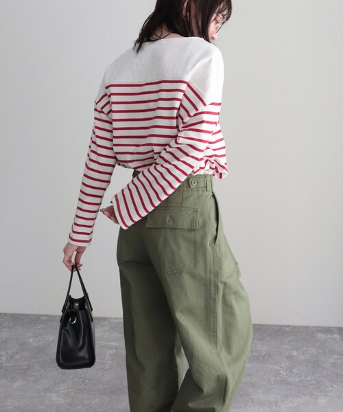 fredy emue（フレディエミュ）の「刺繍入りパネルボーダープルオーバー（Tシャツ/カットソー・レディース・グレー系その他/ホワイト系その他/レッド系その他/ブルー系その他・38）」の20枚目の写真