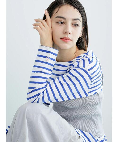 Te chichi(テチチ)の「ワンポイント刺繍ボーダーカットソー(Tシャツ/カットソー・レディース・ピンク/ブルー/ブラック・F)」の2枚目の写真