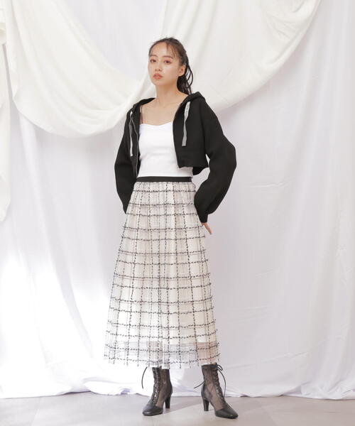 JILL by JILL STUART（ジルバイジルスチュアート）の「◇ロゴジャガードテープパーカー（パーカー・レディース・ブラック/ホワイト/ピンク/レッド・FREE）」の21枚目の写真