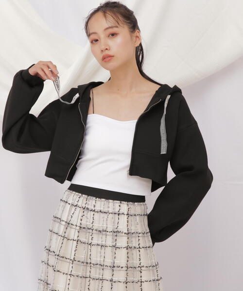 JILL by JILL STUART（ジルバイジルスチュアート）の「◇ロゴジャガードテープパーカー（パーカー・レディース・ブラック/ホワイト/ピンク/レッド・FREE）」の22枚目の写真