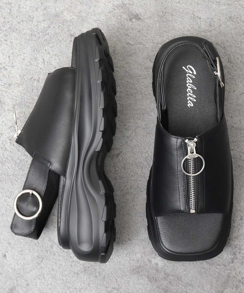 glabella（グラベラ）の「厚底 フロントジップ パデッド ストラップサンダル（サンダル・メンズ・ブラック・S/M/L）」の3枚目の写真