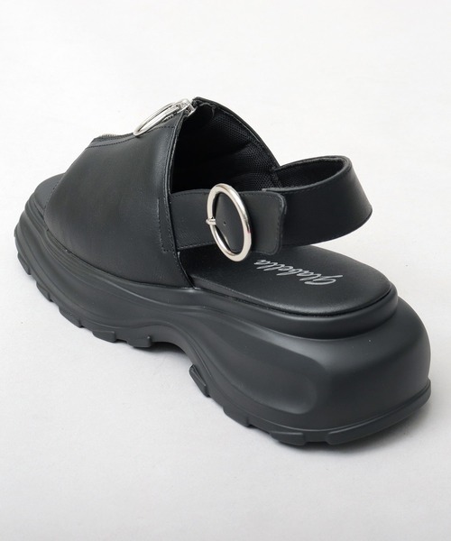 glabella（グラベラ）の「厚底 フロントジップ パデッド ストラップサンダル（サンダル・メンズ・ブラック・S/M/L）」の11枚目の写真