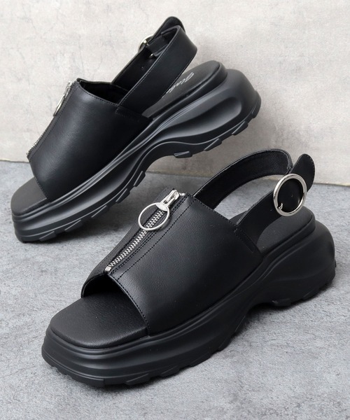 glabella（グラベラ）の「厚底 フロントジップ パデッド ストラップサンダル（サンダル・メンズ・ブラック・S/M/L）」の15枚目の写真