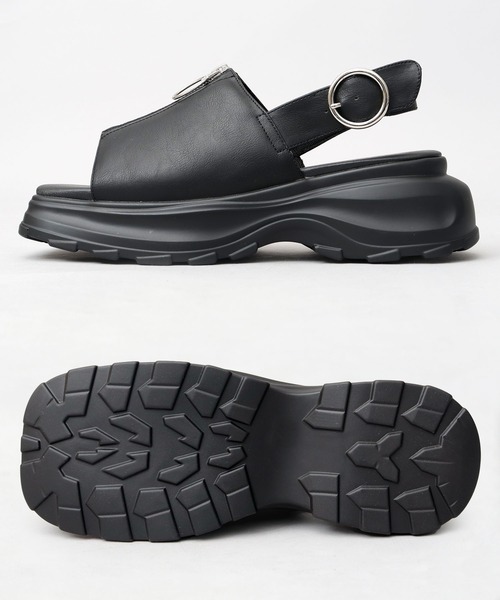 glabella（グラベラ）の「厚底 フロントジップ パデッド ストラップサンダル（サンダル・メンズ・ブラック・S/M/L）」の19枚目の写真