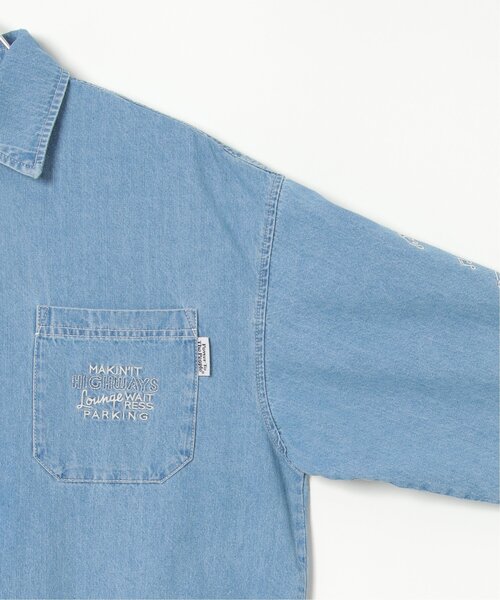 NO NEED(ノーニード)の「袖刺繍 オーバーフィットデニムシャツ(シャツ/ブラウス・メンズ・グレー/ブラック/スカイブルー・M/L)」の17枚目の写真