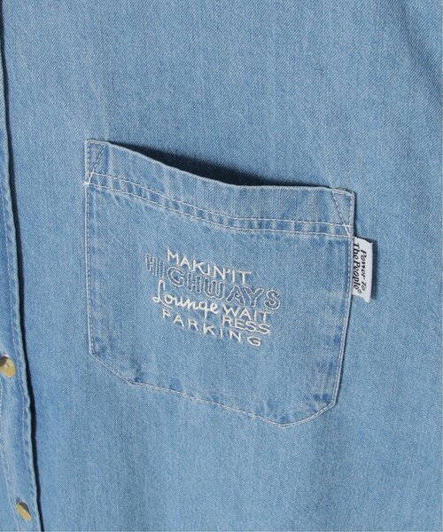 NO NEED(ノーニード)の「袖刺繍 オーバーフィットデニムシャツ(シャツ/ブラウス・メンズ・グレー/ブラック/スカイブルー・M/L)」の9枚目の写真