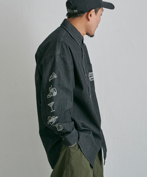 JEAN NASSAUS刺繍風デニムシャツ 長袖 楽天市場】デニム シャツ 刺繍（レディースファッション）の通販