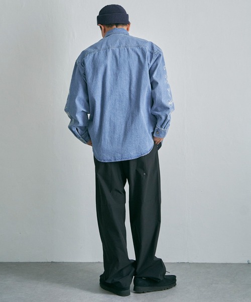 NO NEED(ノーニード)の「袖刺繍 オーバーフィットデニムシャツ(シャツ/ブラウス・メンズ・グレー/ブラック/スカイブルー・M/L)」の22枚目の写真