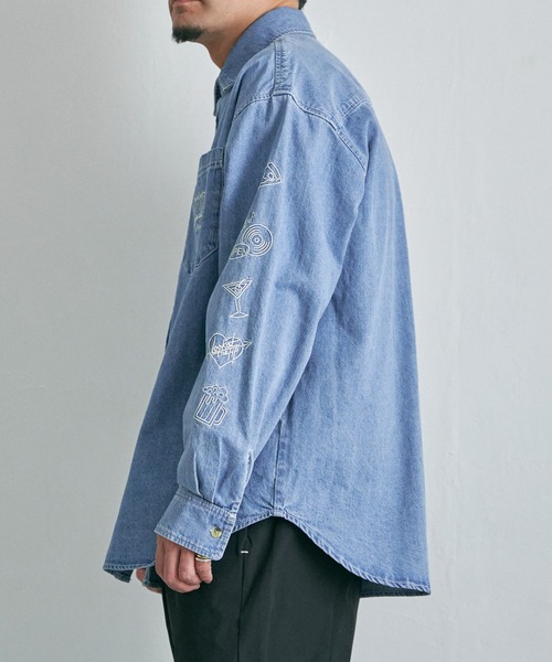DENHAM - デンハム SLIM CUT デニムシャツ 刺繍 長袖 XS