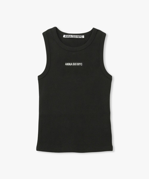 ANNA SUI NYC（アナ スイ エヌ ワイ シー）の「ANNA SUI NYC ロゴリブタンクトップ（タンクトップ・レディース・ブラック/ホワイト/ピンク・S）」の2枚目の写真