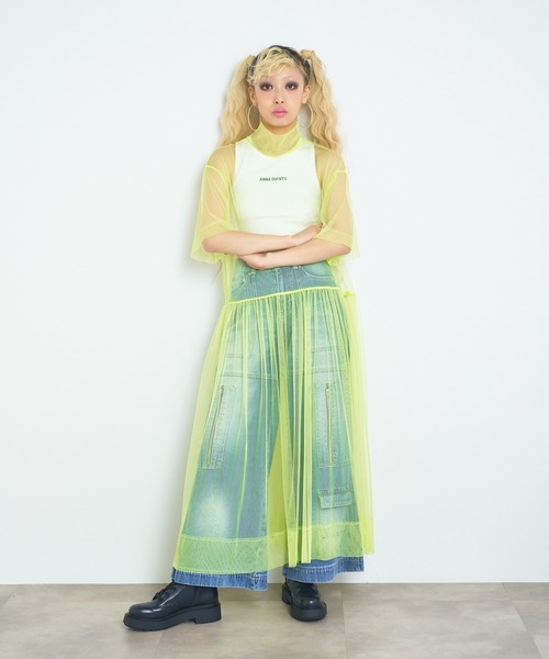 ANNA SUI NYC（アナ スイ エヌ ワイ シー）の「ANNA SUI NYC ロゴリブタンクトップ（タンクトップ・レディース・ブラック/ホワイト/ピンク・S）」の18枚目の写真