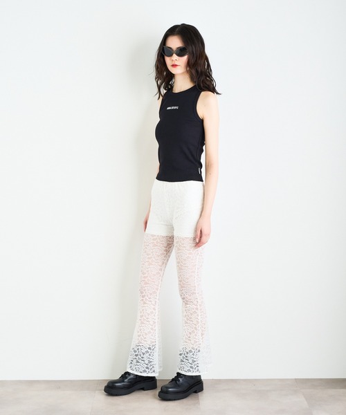 ANNA SUI NYC（アナ スイ エヌ ワイ シー）の「ANNA SUI NYC ロゴリブタンクトップ（タンクトップ・レディース・ブラック/ホワイト/ピンク・S）」の10枚目の写真