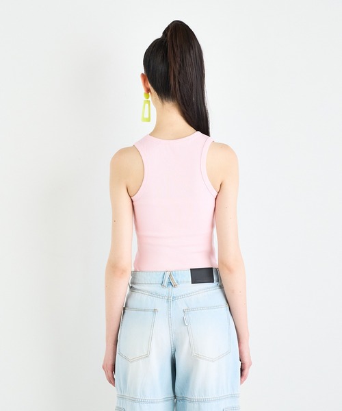 ANNA SUI NYC（アナ スイ エヌ ワイ シー）の「ANNA SUI NYC ロゴリブタンクトップ（タンクトップ・レディース・ブラック/ホワイト/ピンク・S）」の8枚目の写真