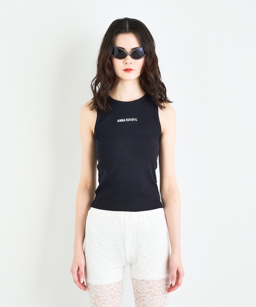 ANNA SUI NYC（アナ スイ エヌ ワイ シー）の「ANNA SUI NYC ロゴリブタンクトップ（タンクトップ・レディース・ブラック/ホワイト/ピンク・S）」の16枚目の写真