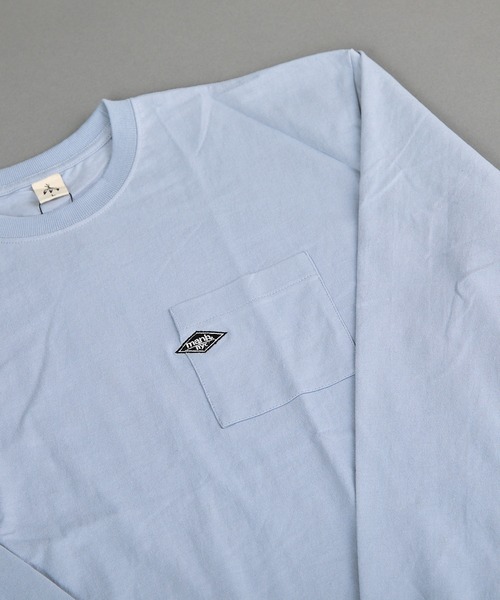 VIBGYOR(ヴィブジョー)の「ヘヴィウェイト天竺 ポケット刺繍 長袖 クルーネック(Tシャツ/カットソー・メンズ・ホワイト/ブルー系その他/ブラック・MEDIUM/LARGE)」の6枚目の写真