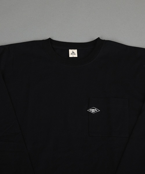 VIBGYOR(ヴィブジョー)の「ヘヴィウェイト天竺 ポケット刺繍 長袖 クルーネック(Tシャツ/カットソー・メンズ・ホワイト/ブルー系その他/ブラック・MEDIUM/LARGE)」の9枚目の写真