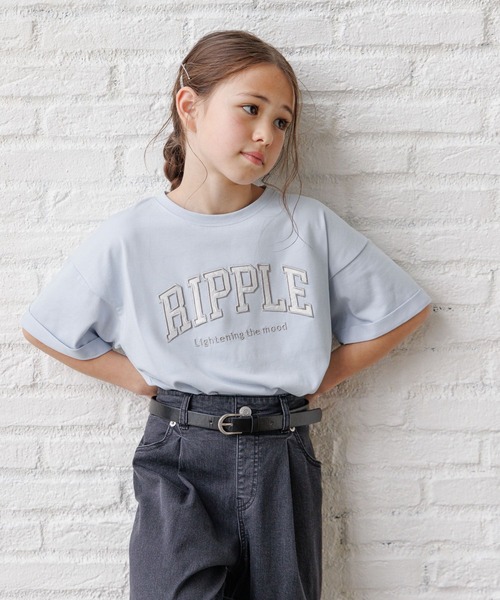 GLOBAL WORK（グローバルワーク）の「ヘビロッTEEワイドモチーフ/976074（Tシャツ/カットソー・キッズ・ホワイト系2/サックスブルー/ホワイト系1/チャコール/ピンク/ホワイト系3/ホワイト系5・140cm/130cm/120cm/170cm/160cm/150cm）」の6枚目の写真