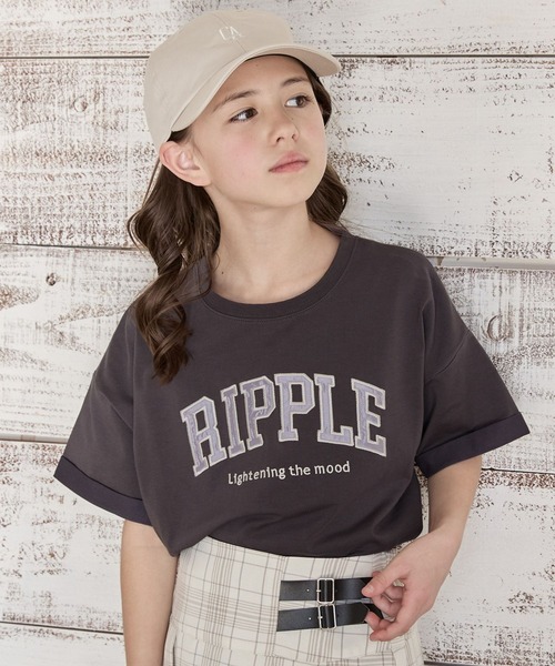 GLOBAL WORK（グローバルワーク）の「ヘビロッTEEワイドモチーフ/976074（Tシャツ/カットソー・キッズ・ホワイト系2/サックスブルー/ホワイト系1/チャコール/ピンク/ホワイト系3/ホワイト系5・140cm/130cm/120cm/170cm/160cm/150cm）」の5枚目の写真