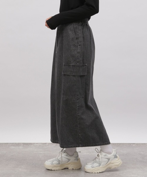 LAKOLE（ラコレ）の「デニムカーゴスカート / 102228（デニムスカート・レディース・ブルー/グレー/ライトブルー・MEDIUM/SMALL）」の7枚目の写真