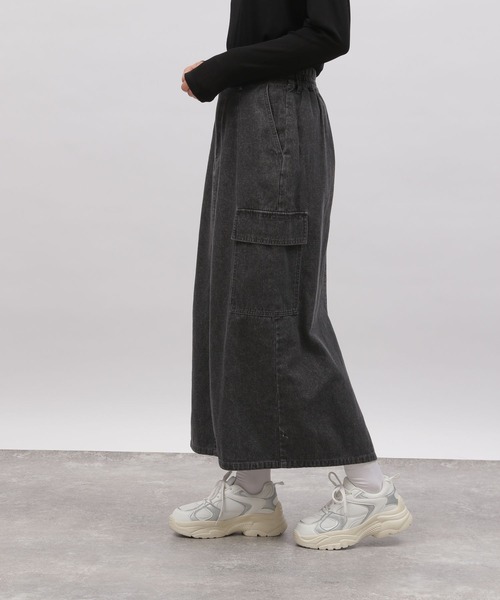 LAKOLE（ラコレ）の「デニムカーゴスカート / 102228（デニムスカート・レディース・ブルー/グレー/ライトブルー・MEDIUM/SMALL）」の9枚目の写真