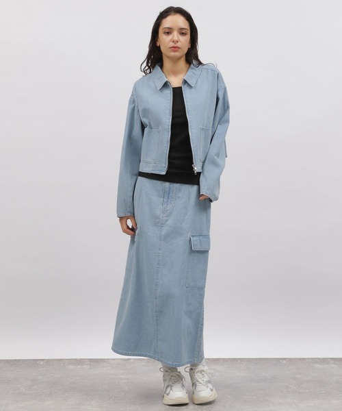 LAKOLE（ラコレ）の「デニムカーゴスカート / 102228（デニムスカート・レディース・ブルー/グレー/ライトブルー・MEDIUM/SMALL）」の11枚目の写真