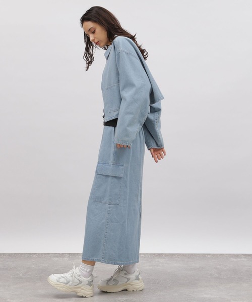 LAKOLE（ラコレ）の「デニムカーゴスカート / 102228（デニムスカート・レディース・ブルー/グレー/ライトブルー・MEDIUM/SMALL）」の12枚目の写真