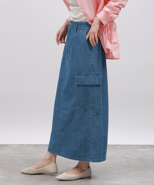 LAKOLE（ラコレ）の「デニムカーゴスカート / 102228（デニムスカート・レディース・ブルー/グレー/ライトブルー・MEDIUM/SMALL）」の21枚目の写真