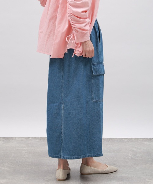 LAKOLE（ラコレ）の「デニムカーゴスカート / 102228（デニムスカート・レディース・ブルー/グレー/ライトブルー・MEDIUM/SMALL）」の22枚目の写真